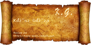 Kész Géza névjegykártya