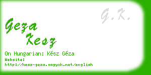 geza kesz business card