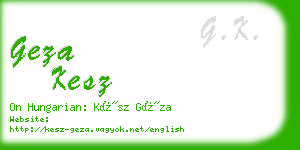 geza kesz business card